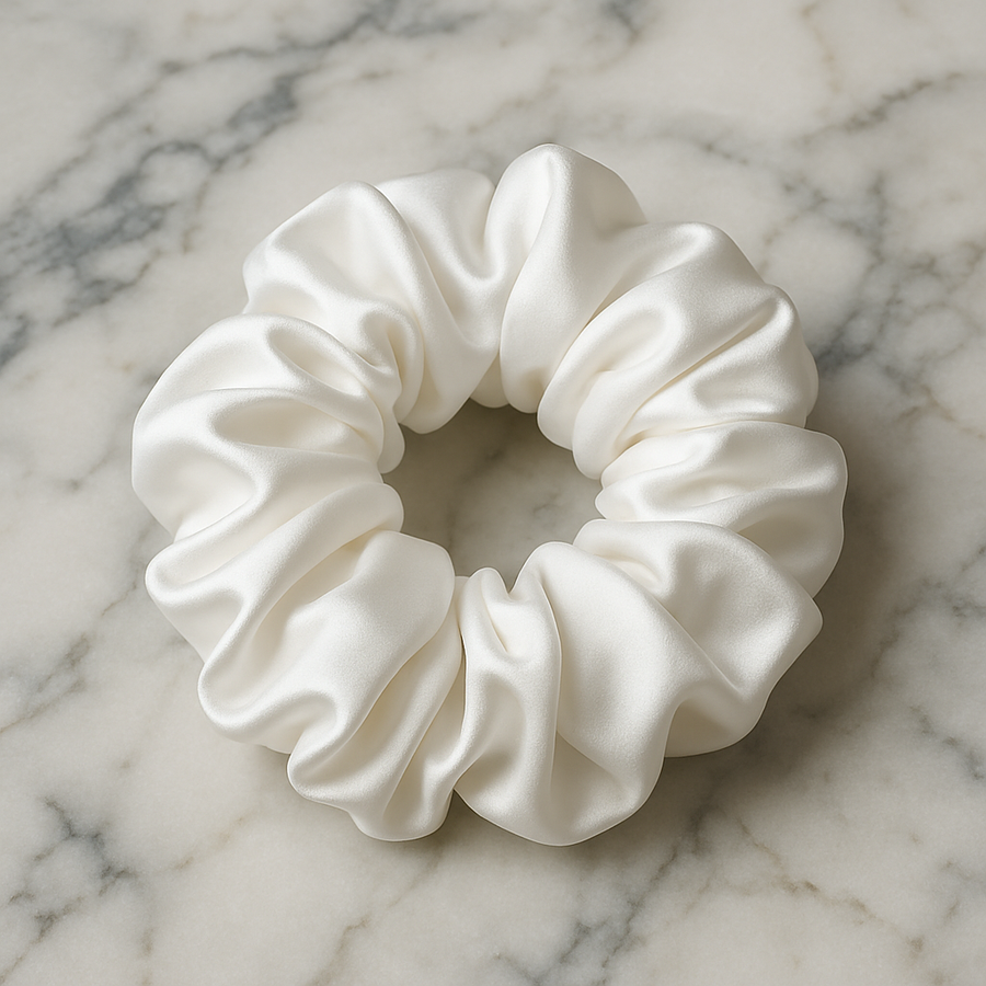 Šilkinė plaukų gumytė WHITE