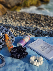 Šilkinė plaukų gumytė BLUE